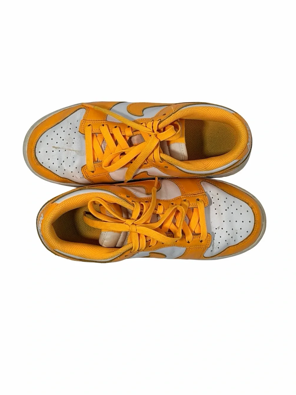 NIKE Dunk Low Laser Yellow and White Sneakers 👟🧡